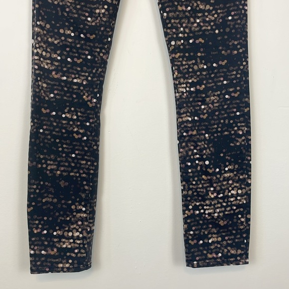 Tory Burch Black Flash Allover Print Skinny/Ankle Jeans. Size 25. - Picture 5 of 12